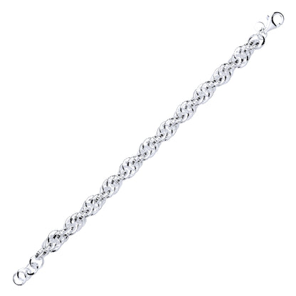 Silver  Chunky Rope Chain Bracelet - GVB347