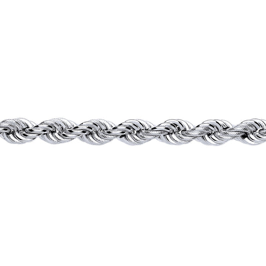 Silver  Chunky Rope Chain Bracelet 8mm 7.75 inch - GVB348
