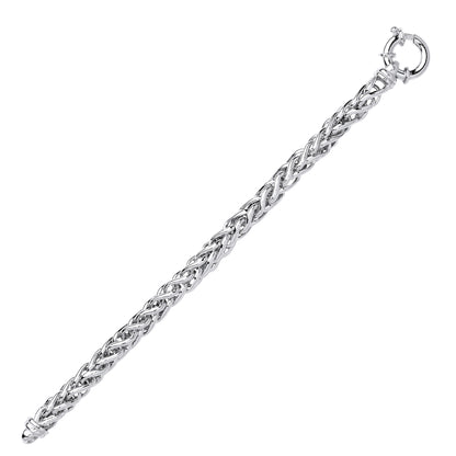 Silver  Chunky Spiga Chain Bracelet 9mm 8.25 inch - GVB350