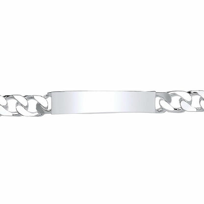 Silver  Flat Curb ID Identity Bracelet 8mm 8 inch - GVB357