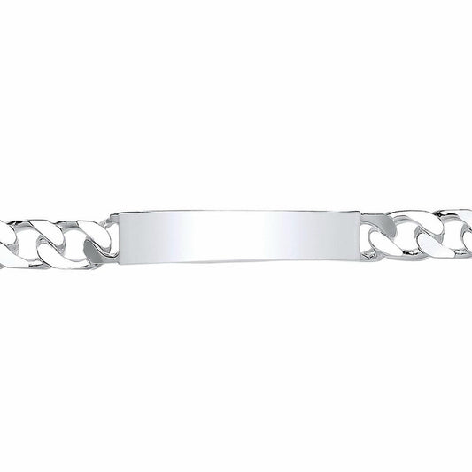 Silver  Flat Curb ID Identity Bracelet 8mm 8 inch - GVB357