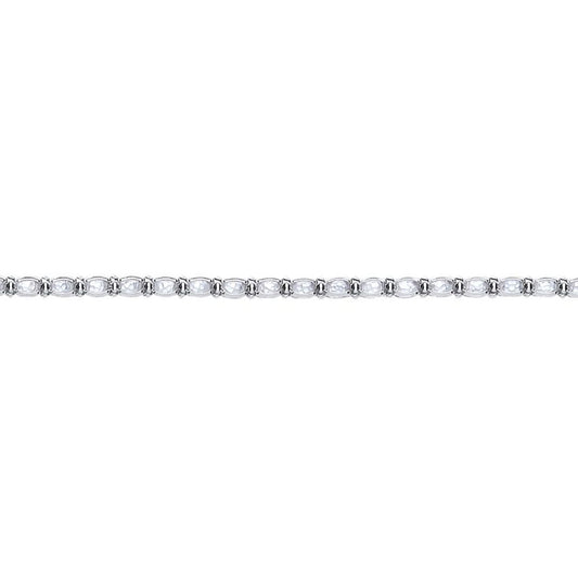 Silver Sphere Crystal Oval Caged Ball Bead Bracelet 3mm 7.5 inch - GVB360