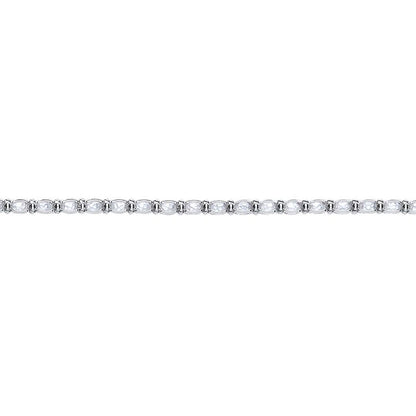 Silver  Sphere Crystal Oval Caged Ball Bead Bracelet 3mm 7.5 inch - GVB360