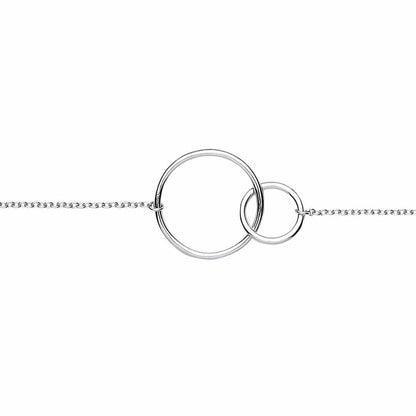 Silver  Chinese Linking Rings Charm Bracelet 6 inch - GVB369