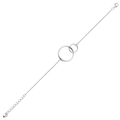 Silver  Chinese Linking Rings Charm Bracelet 6 inch - GVB369