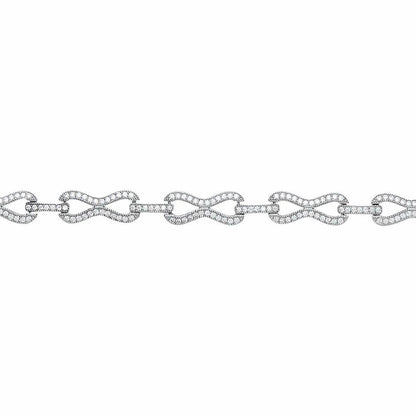 Silver  CZ Pave Infinity Link Tennis Bracelet 5mm 7.5 inch - GVB371