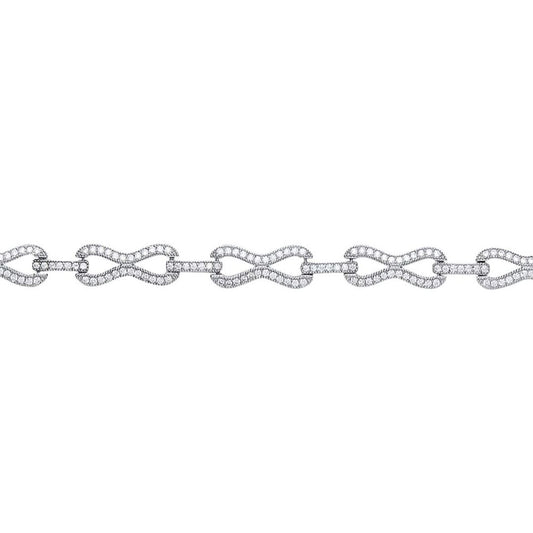 Silver  CZ Pave Infinity Link Tennis Bracelet 5mm 7.5 inch - GVB371