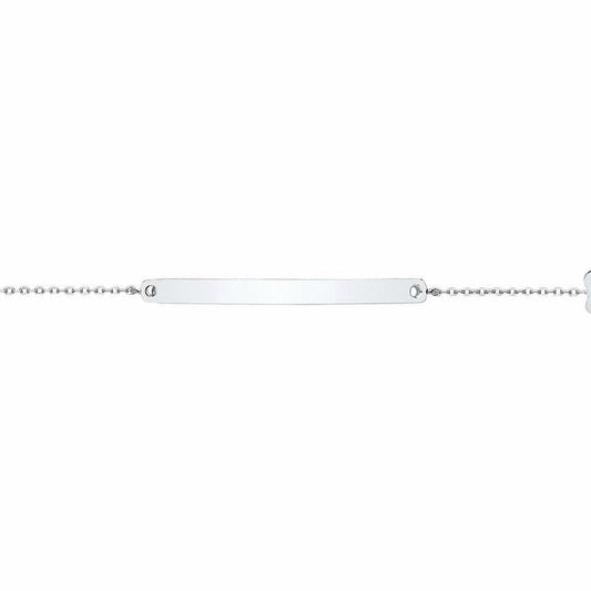 Silver  Infinity Love Heart ID Identity Bracelet 7mm - GVB379