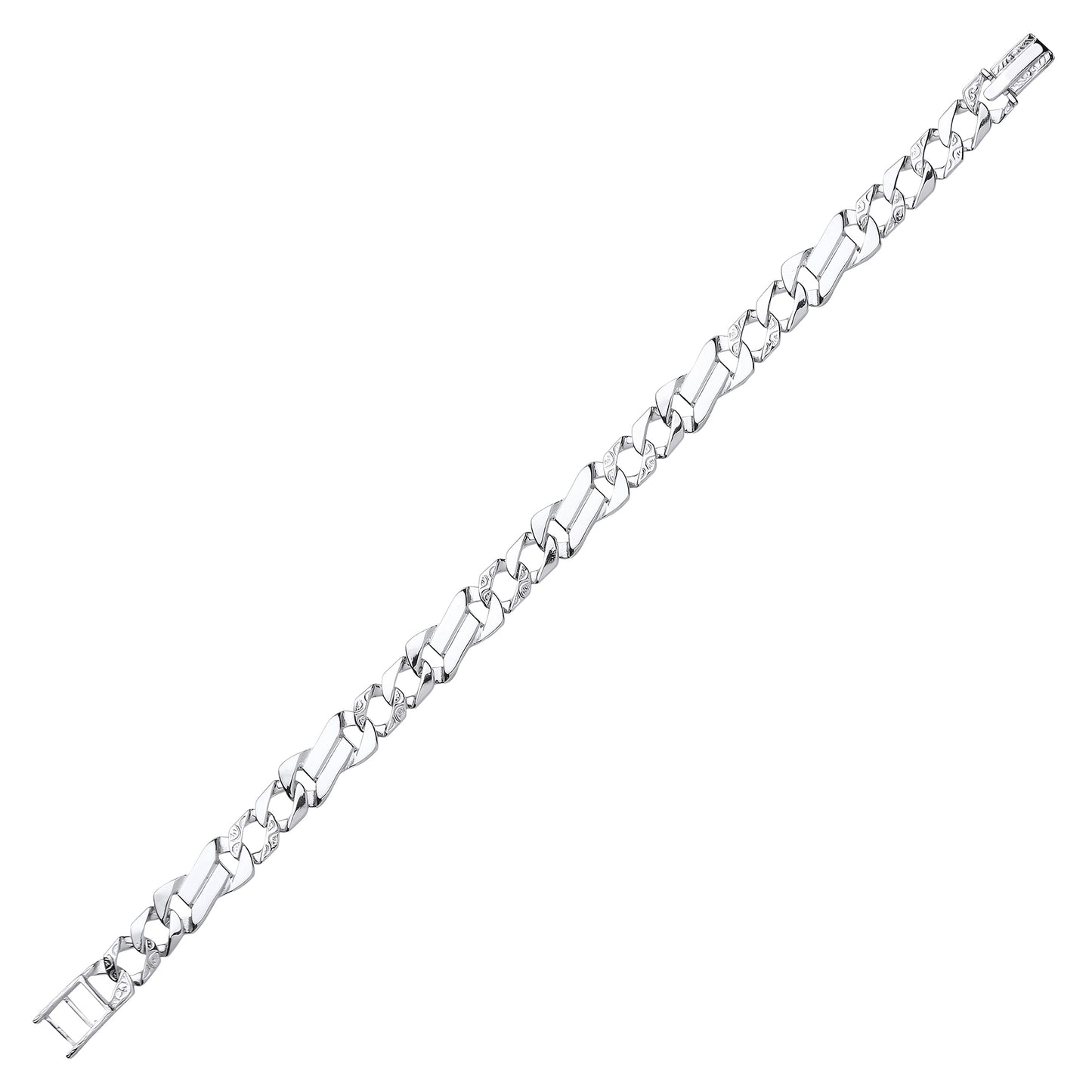 Mens Silver  Infinity Curb Cast Bracelet 9mm 8.5 inch - GVB395