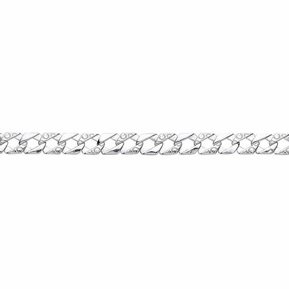 Mens Silver  Lizard Skin Curb Cast Bracelet 7mm 8.5 inch - GVB397