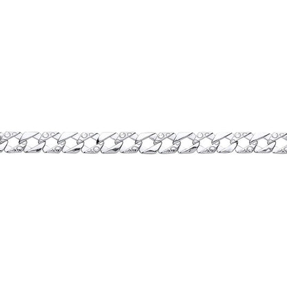 Mens Silver  Lizard Skin Curb Cast Bracelet 7mm 8.5 inch - GVB397