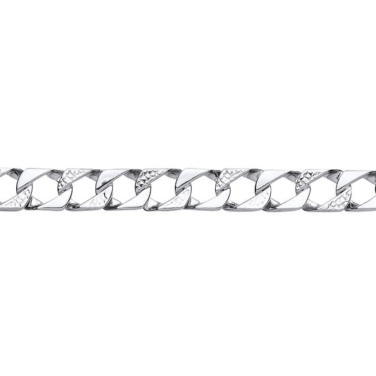 Mens Silver  Lizard Skin Curb Cast Bracelet 10mm - GVB398