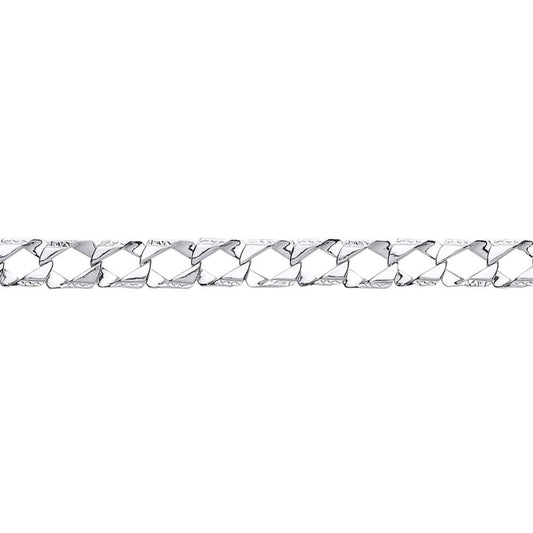 Mens Silver  Lizard Skin Curb Cast Bracelet 8mm 8.5 inch - GVB399