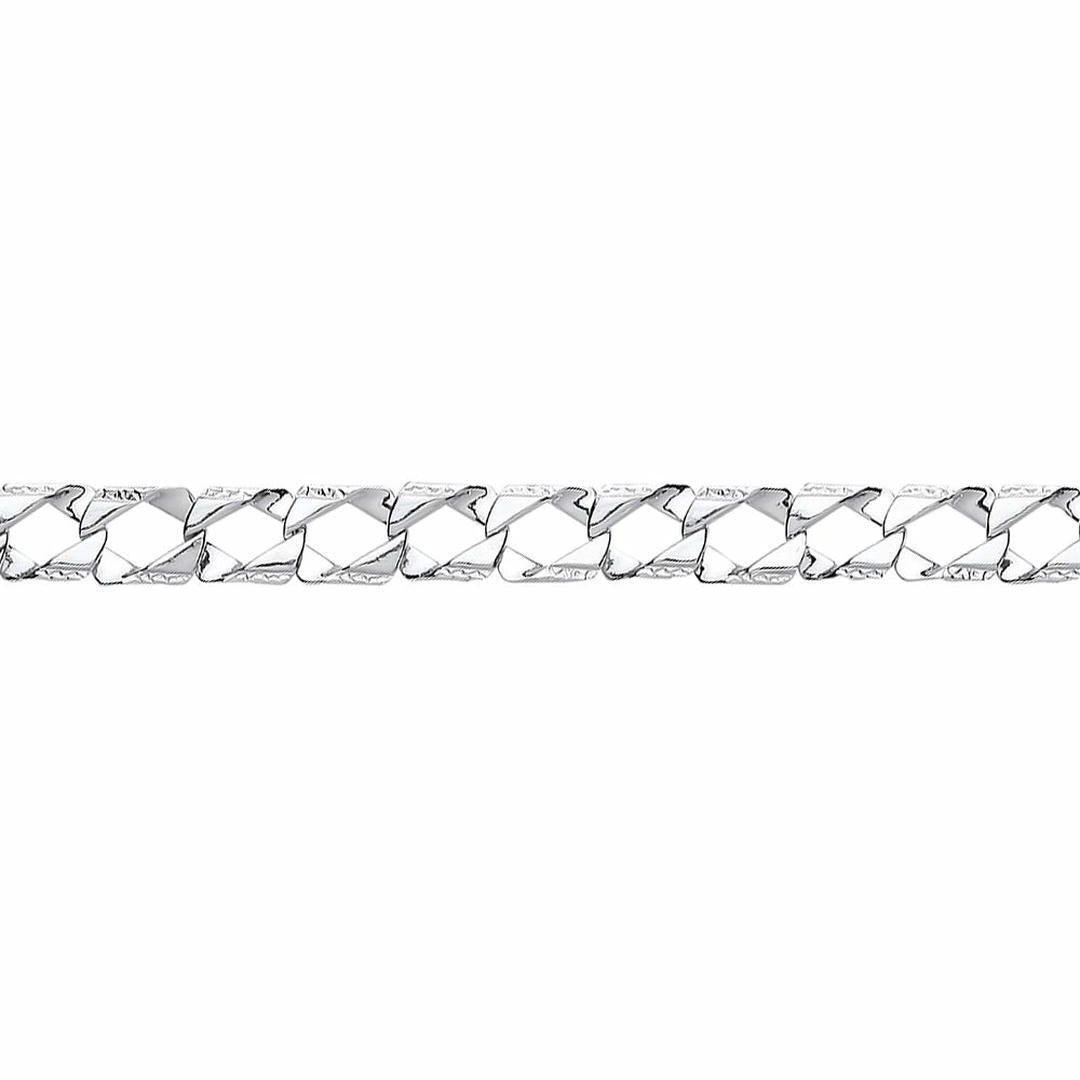 Mens Silver  Lizard Skin Curb Cast Bracelet 8mm 8.5 inch - GVB399