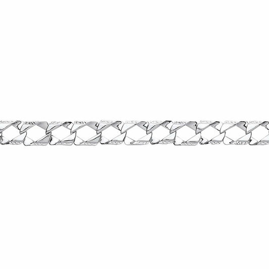 Mens Silver  Lizard Skin Curb Cast Bracelet 8mm 8.5 inch - GVB399