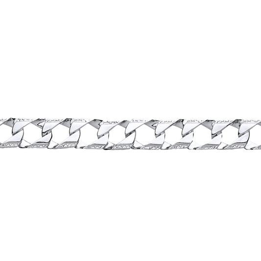 Mens Silver  Lizard Skin Curb Cast Bracelet 10mm - GVB400