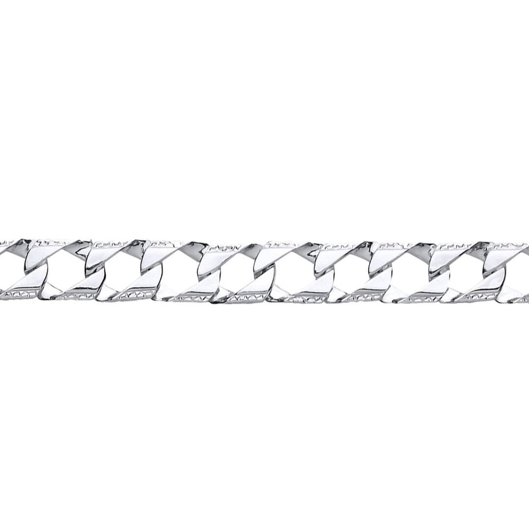 Mens Silver  Lizard Skin Curb Cast Bracelet 10mm - GVB400