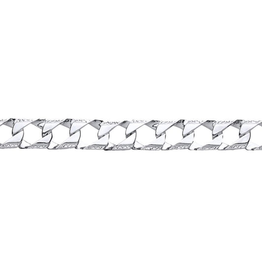 Mens Silver  Lizard Skin Curb Cast Bracelet 10mm - GVB400