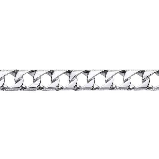 Mens Silver  Lizard Skin Curb Cast Bracelet 13mm 8 inch - GVB401