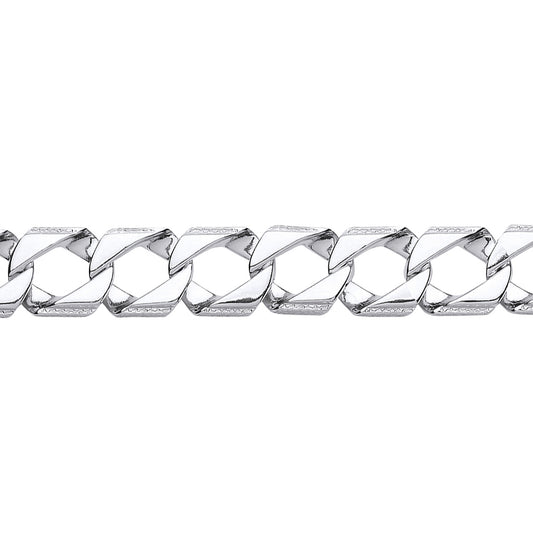 Mens Silver  Lizard Skin Curb Cast Bracelet 16mm 8 inch - GVB402