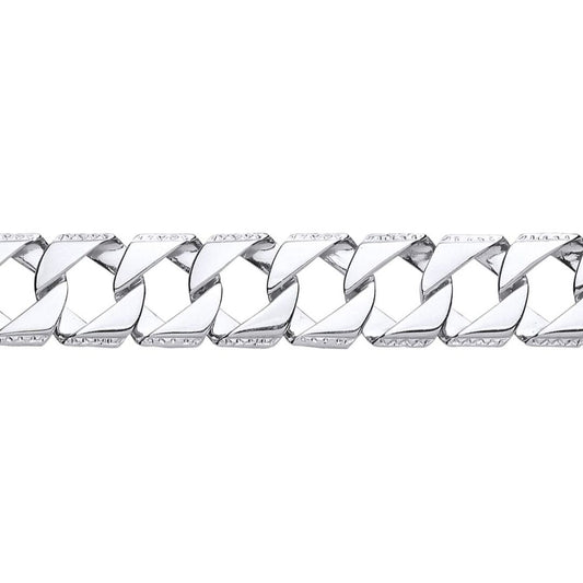Mens Silver  Lizard Skin Curb Cast Bracelet 18mm - GVB403