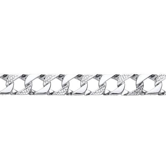 Mens Silver  Lizard Skin Curb Cast Bracelet 11mm 8.5 inch - GVB404