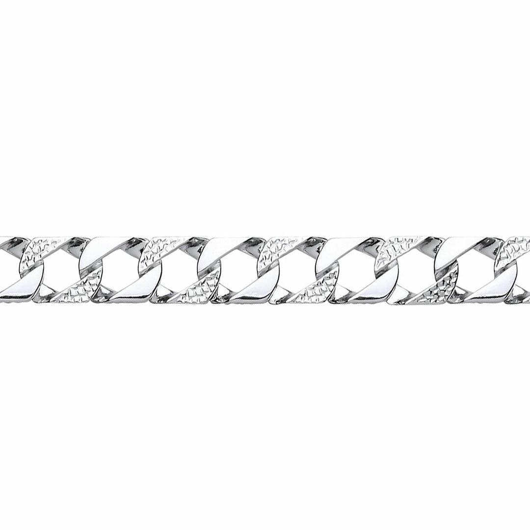 Mens Silver  Lizard Skin Curb Cast Bracelet 11mm 8.5 inch - GVB404