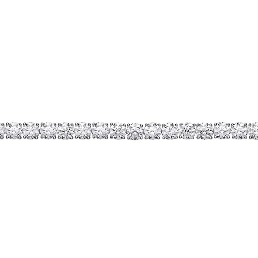 Silver CZ Halo Clasp Eternity Tennis Bracelet 5mm 7.5 inch - GVB407