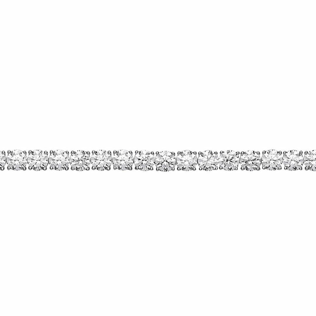 Silver  CZ Halo Clasp Eternity Tennis Bracelet 5mm 7.5 inch - GVB407