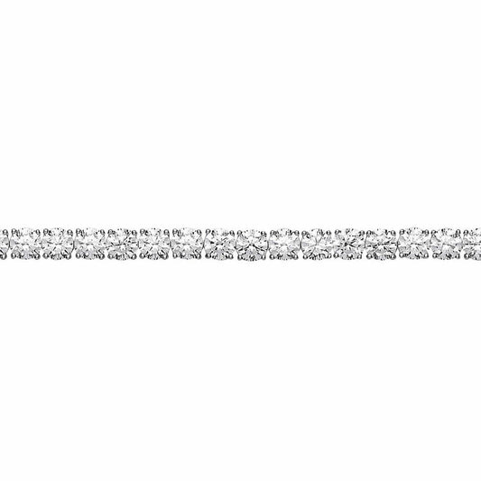 Silver  CZ Halo Clasp Eternity Tennis Bracelet 5mm 7.5 inch - GVB407