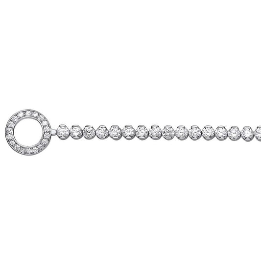 Silver CZ Halo Clasp Eternity Tennis Bracelet 4mm 7.5 inch - GVB408