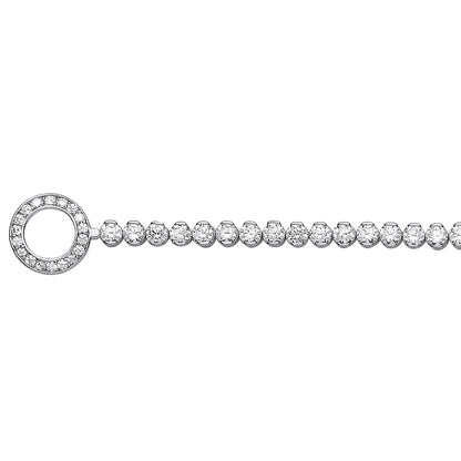 Silver  CZ Halo Clasp Eternity Tennis Bracelet 4mm 7.5 inch - GVB408