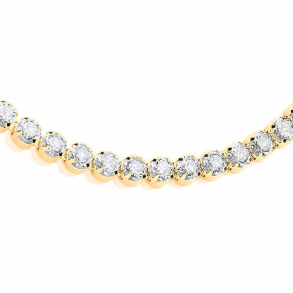 Gilded Silver  CZ 4 Claw Classic Line Tennis Bracelet 4mm - GVB414G