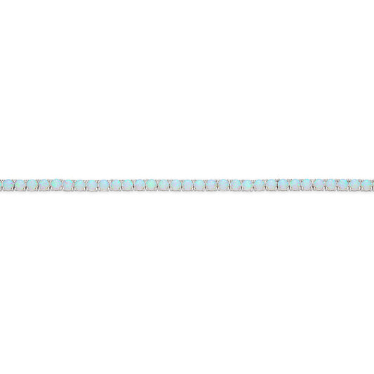 Silver  Opal Line Tennis Bracelet 4mm 7 inch - GVB416OP