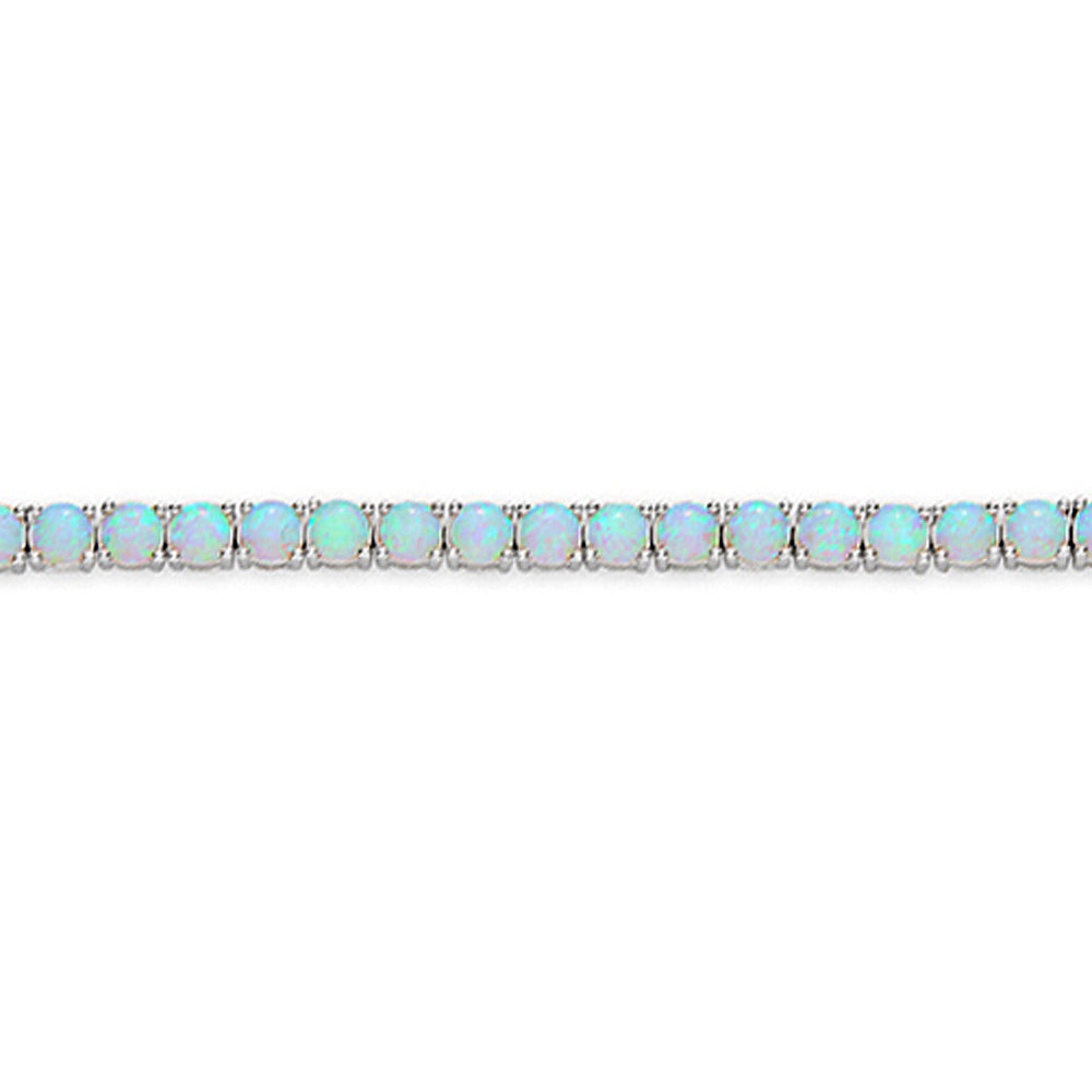 Silver  Opal Line Tennis Bracelet 4mm 7 inch - GVB416OP