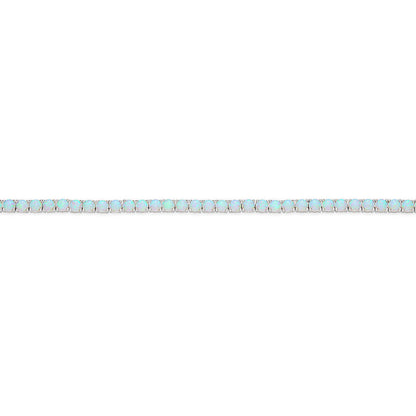 Silver  Opal Line Tennis Bracelet 4mm 7 inch - GVB416OP