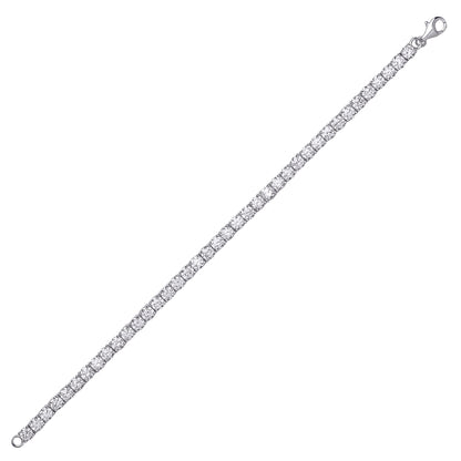 Silver  CZ Line Tennis Bracelet 4mm - GVB416WH