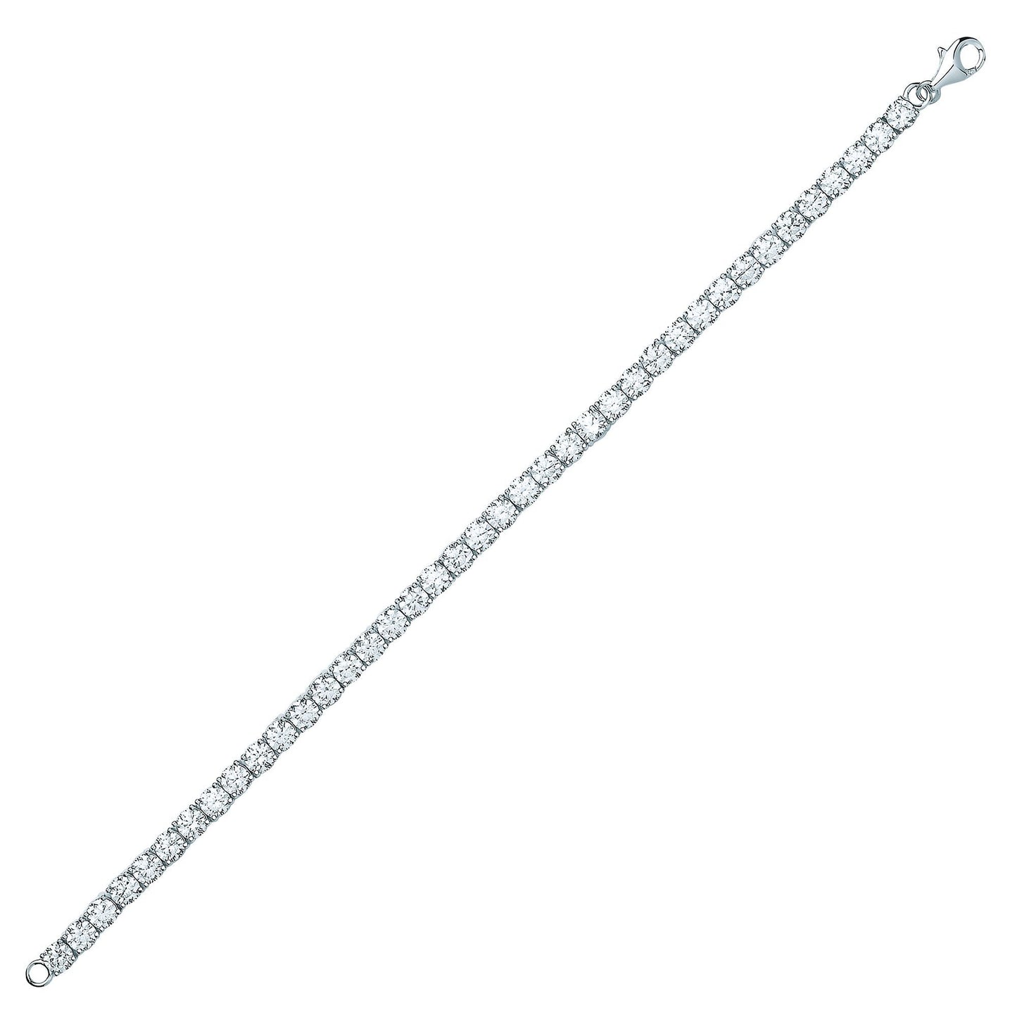 Silver  CZ Line Tennis Bracelet 4mm - GVB416WH