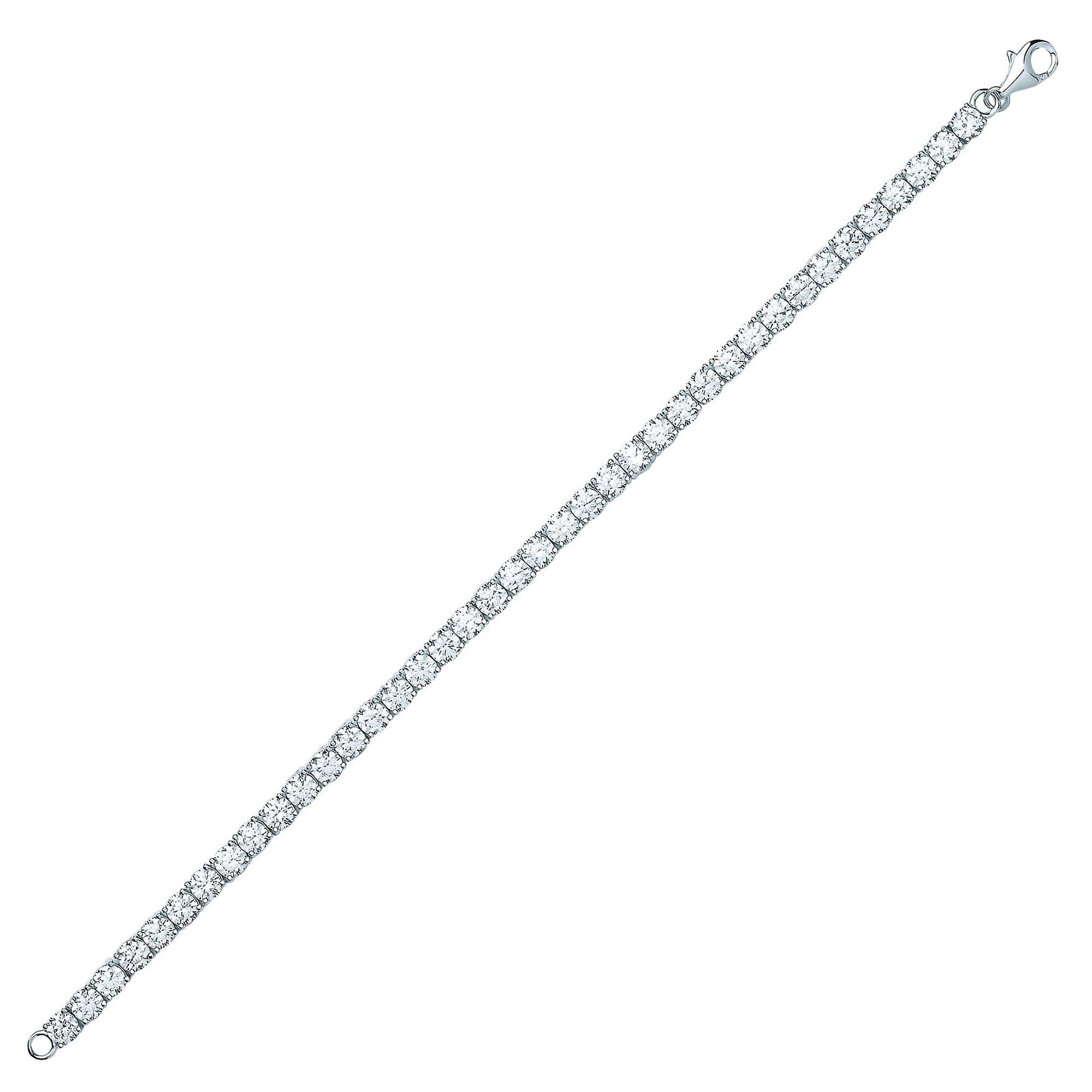Silver  CZ Line Tennis Bracelet 4mm - GVB416WH