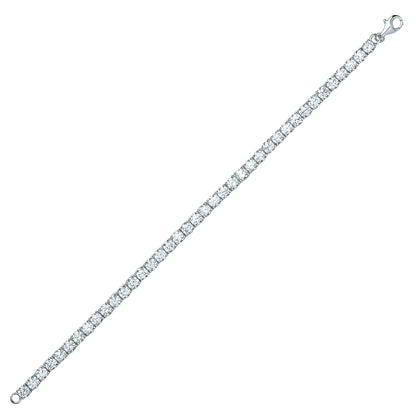 Silver  CZ Line Tennis Bracelet 4mm - GVB416WH