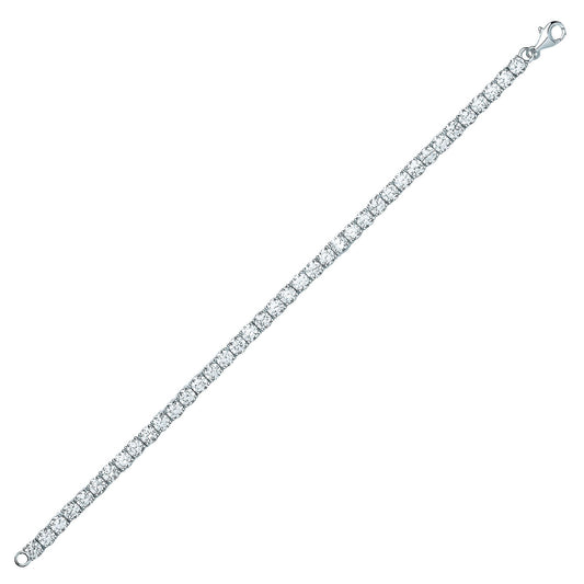 Silver  CZ Line Tennis Bracelet 4mm - GVB416WH