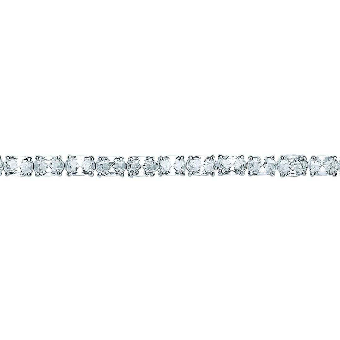 Silver  Oval CZ Line Tennis Bracelet 4mm - GVB417