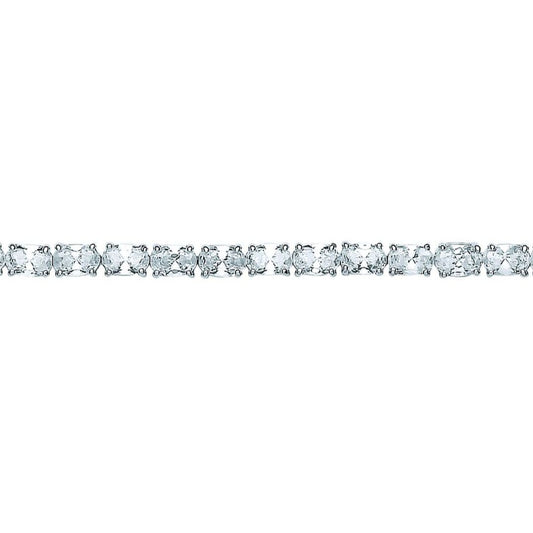 Silver  Oval CZ Line Tennis Bracelet 4mm - GVB417