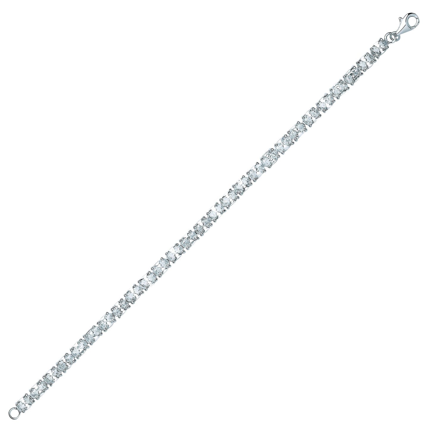 Silver  Oval CZ Line Tennis Bracelet 4mm - GVB417