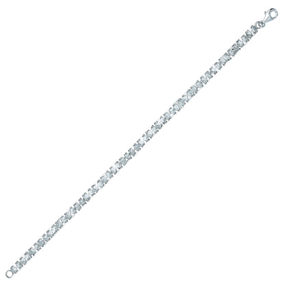 Silver  Oval CZ Line Tennis Bracelet 4mm - GVB417