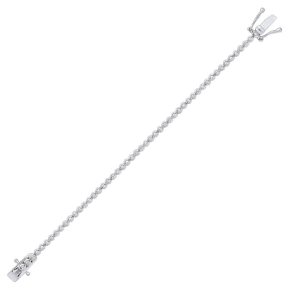 Girls Silver  CZ Bubbly Line Tennis Bracelet 2mm 7 inch - GVB424