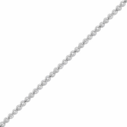 Girls Silver  CZ Bubbly Line Tennis Bracelet 2mm 7 inch - GVB424