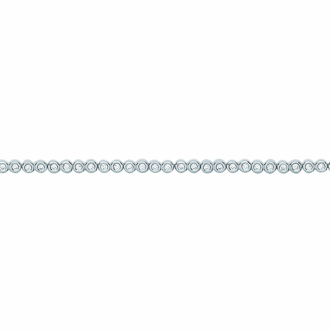 Girls Silver  CZ Bubbly Line Tennis Bracelet 3mm 6 inch - GVB425