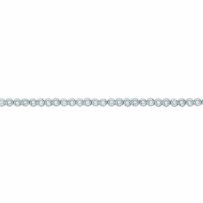 Girls Silver  CZ Bubbly Line Tennis Bracelet 3mm 6 inch - GVB425
