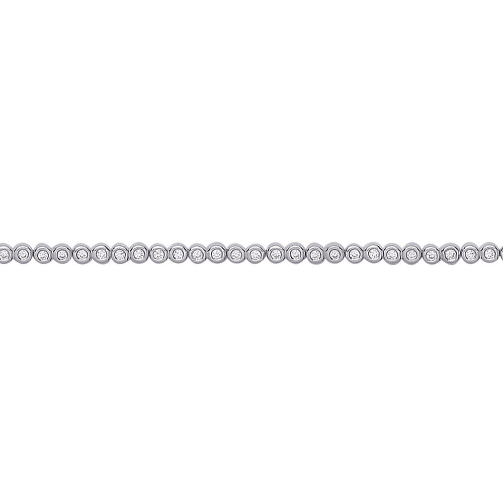 Girls Silver  CZ Bubbly Line Tennis Bracelet 3mm 6 inch - GVB425
